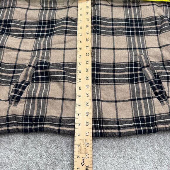Lands' End Sherpa Lined Flannel Shirt Jacket Shaket Mens XL Brown Plaid Outdoor - Picture 11 of 14
